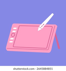 pink drawing pad isolated background