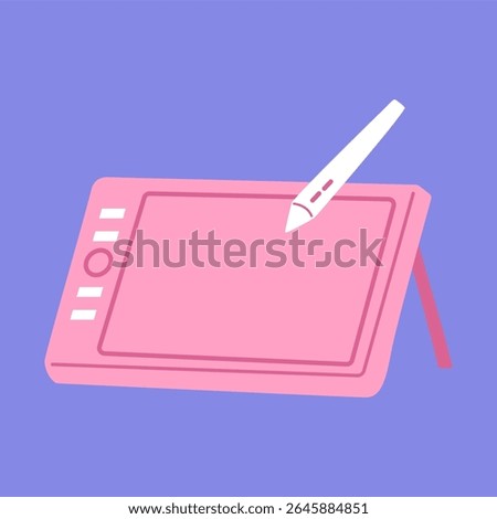 pink drawing pad isolated background