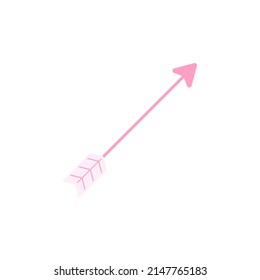 Pink Drawn Arrows. Vector Illustration.