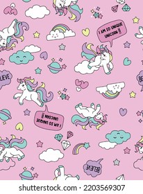 Pink Dream Unicorn Background vector file