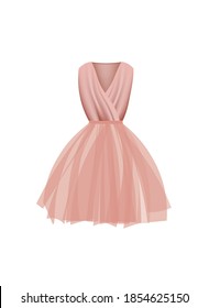 Pink dress silk. vector illustration