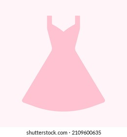 Pink dress vector icon. High quality fashion illustration isolated. Female clothing editable symbol