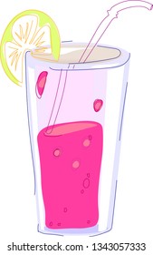 pink drink with lemon