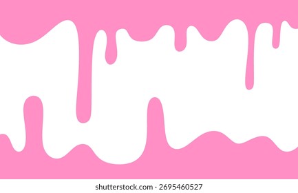 Patrón de fresa de goteo rosa. Textura de crema de fresa derretida. fondo líquido rosa. Patrón sin fisuras de fresa derretida rosa. Patrón sin fisuras de Anuncio.