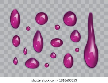 pink drops isolated on dark background vector