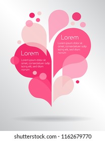 Rosa fällt mit Platz für Ihren Text. Vektorgrafik