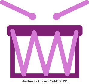 Pink drum, illustration, vector on a white background