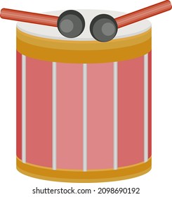 Pink drum, illustration, vector on a white background.