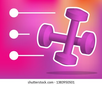 pink dumbbells background, colorful background 