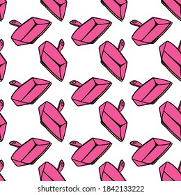 Cubierta de polvo rosa, patrón transparente sobre fondo blanco.