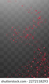 Pink Dust Paper Vector Transparent Background. Luxury Polka Banner. Fuchsia Confetti Abstract Texture. Sequin Isolated Pattern.