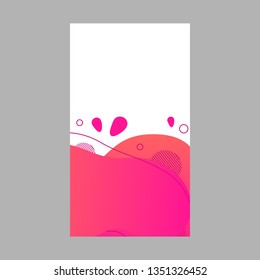 Pink dynamic abstract fluid social media background. Wavy bubble web banner, screen, mobile app colorful design. Flowing liquid gradient shapes. Geometric social network stories theme template