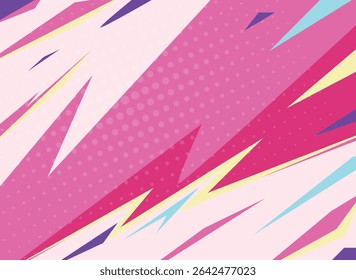 Cor-de-rosa Plano de Fundo Dinâmico Pop Art Sharp Lines Illustration