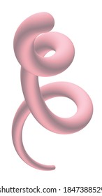 Pink dynamic spiral with gradient isolated on white background. 3d object.Vector illustration. Decor design template for banner, advertising, poster, cover. 