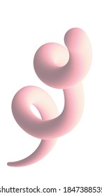 Pink dynamic spiral with gradient isolated on white background. 3d object.Vector illustration. Decor design template for banner, advertising, poster, cover. 