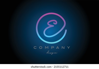 pink E alphabet letter logo icon design. Handwritten connected creative template for business and company