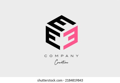 diseño de icono de logotipo de letra alfabética rosa E de tres letras. Plantilla creativa para el negocio 