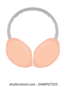 Pink ears muffs. vector illustration