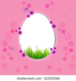 Pink Easter background with egg