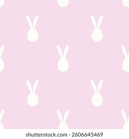 Pink Easter background.Seamless pattern with Easter eggs with bunny ears. Vector patterns in delicate spring colors