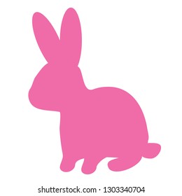 Pink Easter bunny vector illustration