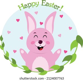 pink easter bunny wishes happy easter 