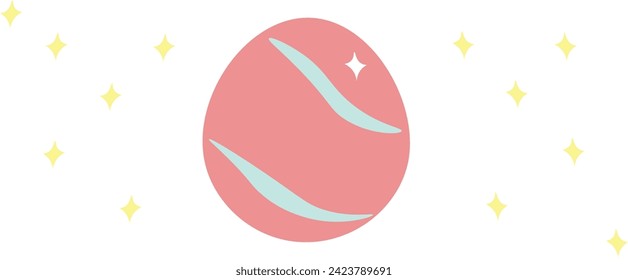 Pink easter egg with blue strip and yellow blinking image happy easter