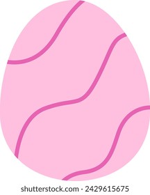 Pink easter egg with curve line. Happy easter. Vector and illustration. Ready to use. Easy to customize.