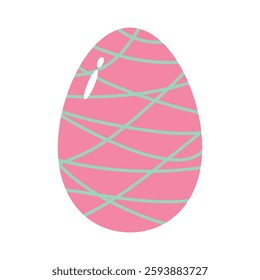 Pink easter egg with lines