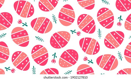 Pink Easter Egg pattern. Simple seamless vector illustration