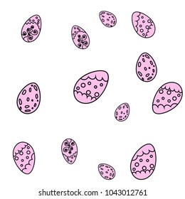 Pink easter eggs. Seamless pattern. Vector illustration