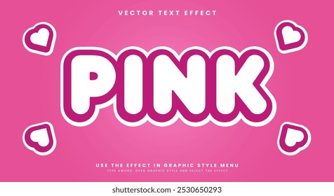 Pink editable text style theme with love icons