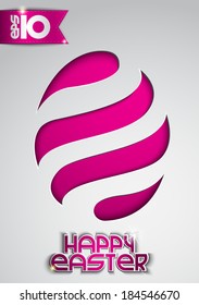 Pink egg cut from paper