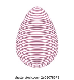 Pink Egg Sphere 3D egg form made concentric pink spirals