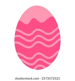 A pink egg with a pink swirl pattern on it. The egg is the main focus of the image