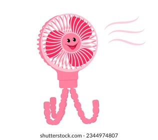 Pink Electric Fan Vector illustration in cartoon style