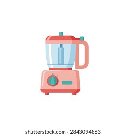 Pink Electric Food Processor Vector Illustration for Kitchen Appliance and Cooking Design Concept