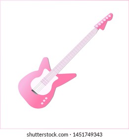 pink electric guitar drawing in vector