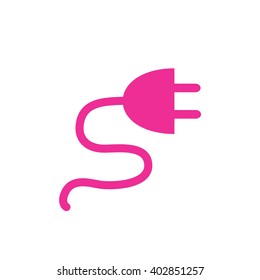 Pink electrical plug icon vector illustration