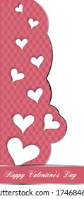 Pink elegant background with white hearts