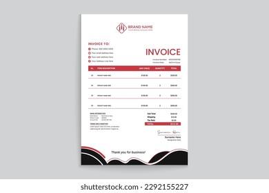 pink elegant corporate invoice design