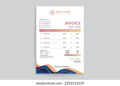 pink elegant corporate invoice design