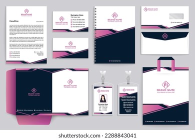 pink elegant corporate stationery design
