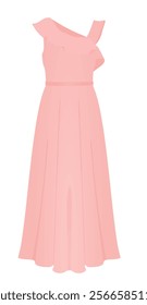 Pink elegant dress. vector illustration