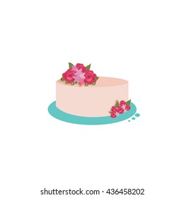 Pink Elegant Flower Cake 