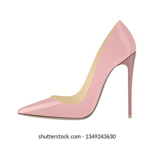 Pink elegant shoe. vector illustration