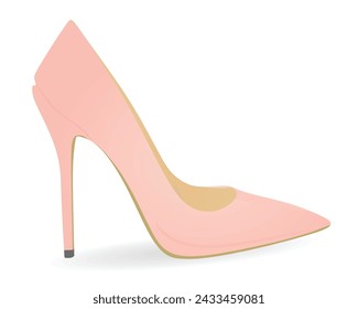 Pink elegant shoe. vector illustration