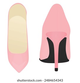 Pink elegant shoe. vector illustration
