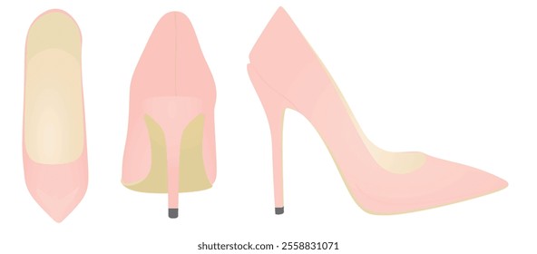 Pink elegant shoe. vector illustration