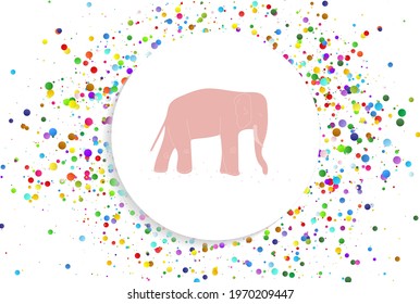 pink elephant card vector background